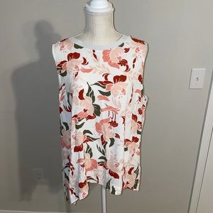 Ann Taylor Loft Sleeveless Floral Top in Size XL